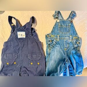2 pairs of baby Overalls 0-3M